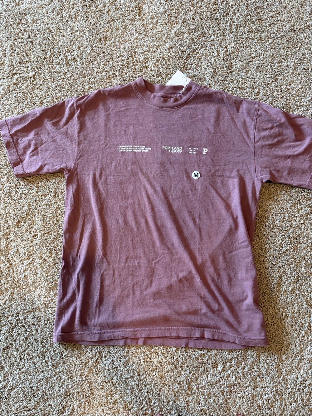 Portland Gear Short Sleeve Crewneck T-Shirt - Boxy Fit - Dusty Mauve - NWT